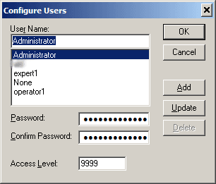 Fig. 2: User configuration